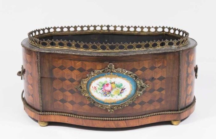 Lot 18: French 19th Century Parquetry Jardiniere