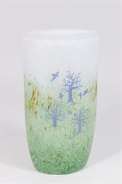 Lot 35: Kosta Boda Enameled Art Glass October Vase