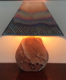 Stone Lamp w Copper Shade