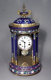 Pendulous Dome Column Table Clock, 20"H