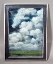 Marlis E Wise"Brewing Storm" Original Pastel, Signed by Artist, Framed and Matted, 15"W x 21"H