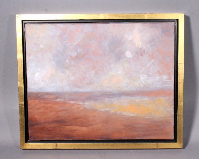 Marlis E. Wise "Ebb Tide", Original Oil on Canvas, Signed by Artist, Framed, 22.3"W x 18.5"H