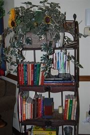 Bakers Rack and Cookbook Collection