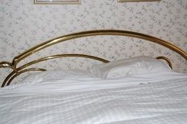 King Brass Headboard - King Box Spring and Mattress