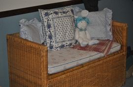 RATTAN STORAGE BENCH