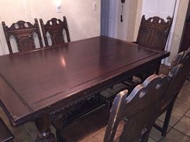 Antique carved dining set