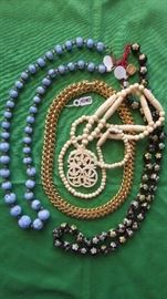 MURANO BEADS, MONET CHOAKER, CARVED BONE & CLOISONNE BEADS.  JUST A SAMPLING