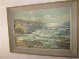 LISTED SAN DIEGO ARTIST HAMILTON STALNAKER SEASCAPE.  1 0F 3 IN SALE