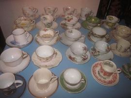 PART OF THE BONE CHINA CUP & SAUCER COLLECTION