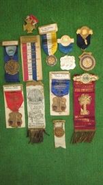 SMALL PORTION OF FIREFIGHTER CONVENTION RIBBON COLLECTION.  1880'S - 1950'S