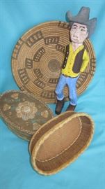 INDIAN BASKETS & BIRCH BARK BOX