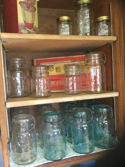 Atlas mason jars with glass lids