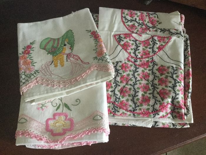 Vintage embroidered pillowcases