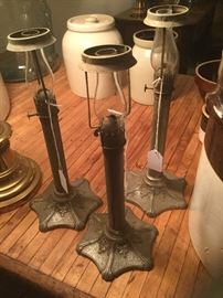 Slender hurricane lamps for restaurant tables...1890s