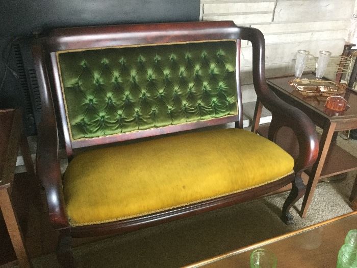 Early 20th century tufted love seat
