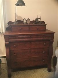 Antique burl walnut dresser