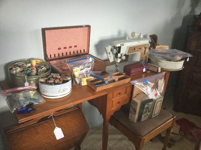 Singer sewing machine and sewing supplies