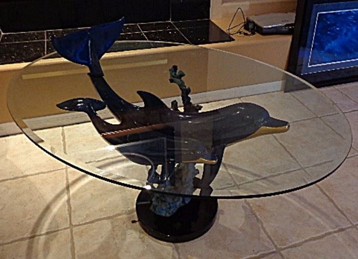 Christian Lassen Bronze limited Edition  Dolphin table