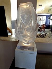 Frederick Hart Lucite Sculpture with lighted pedistal