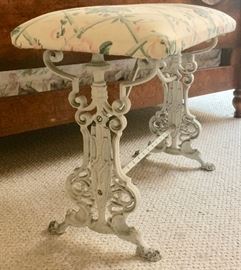 1920's Cast Iron Small Bench