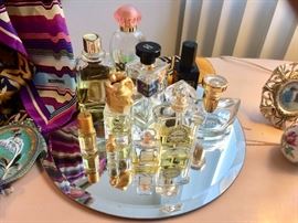 Vintage Perfume; Designer scarves