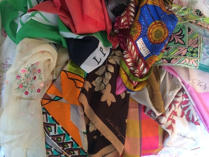 Designer scarves in a riot of color