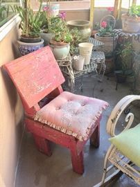 Well Cared For Potted Plants; Iron Furniture