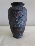 ANTIQUE JAPANESE CLAY VASE,SIGNED ,NUMBERED