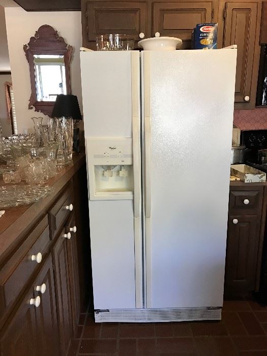 Whirlpool Refrigerator - Ice/Water Dispenser on outside.
