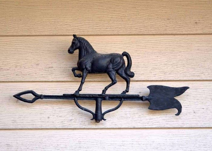 SOLD--LOT #200, Antique Cast Iron Horse Weather Vane (Top Only), $200