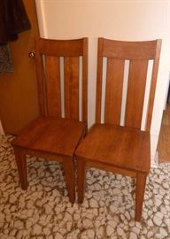 BUY IT NOW!  LOT #231, Gorgeous Pair of Wide Slat Back Wood Chairs, $120