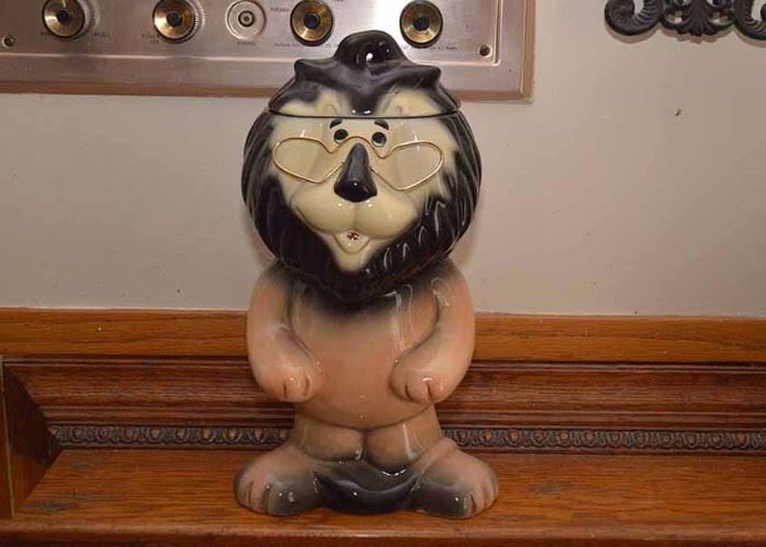 BUY IT NOW!  LOT #244, Lefton Limited Edition Harris Bank, Hubert the Lion Cookie Jar, $20