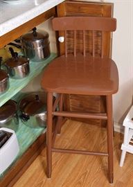 BUY IT NOW!  LOT #248, Brown Painted Kitchen Stool, $20