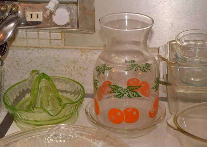 Glass Orange Juice Container, Glass Orange Squeezer 