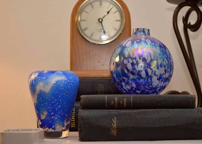 Blue Art Glass Vases