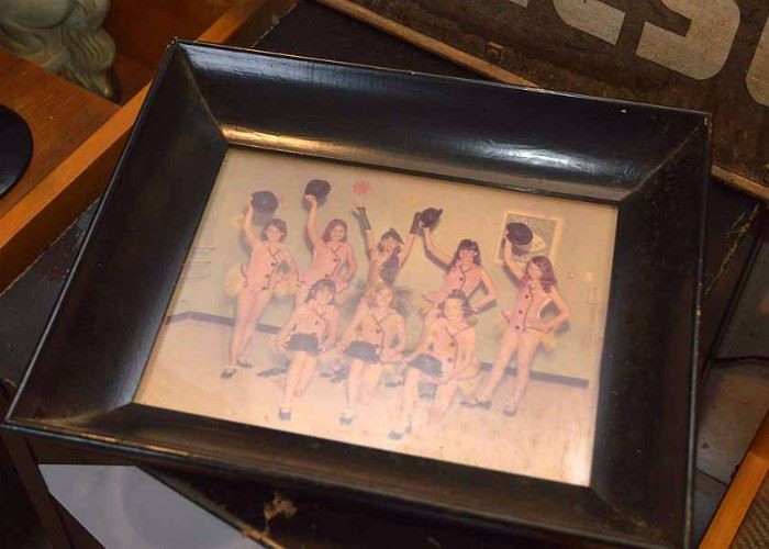 Vintage Cheerleaders Framed Photo