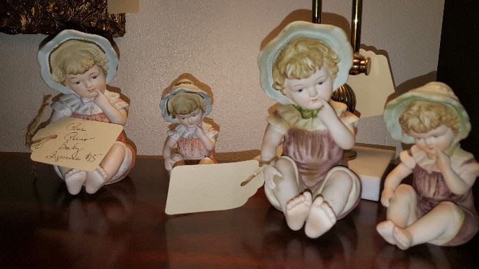 Two pair porcelain "piano babies"