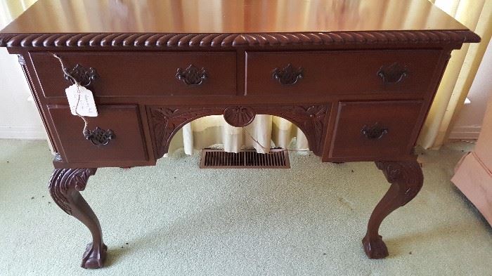 Mahogany 4 drawer writing desk - excellent condition