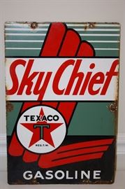 Vintage Texaco Sky Chief Porcelain Gas Pump Sign