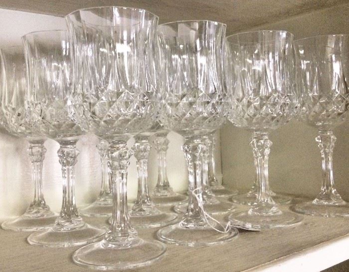 Lead crystal stemware.