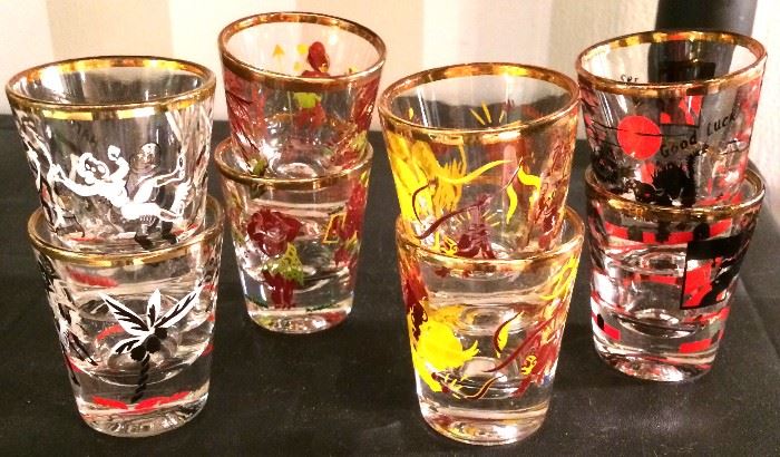 Federal Glass Company "Rumpus" vintage shot glasses