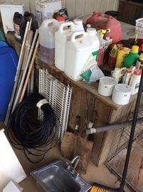Various supplies and chemicals for rural living