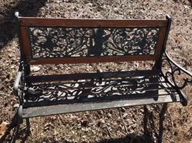 wood iron bench