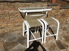 bar height table and stools
