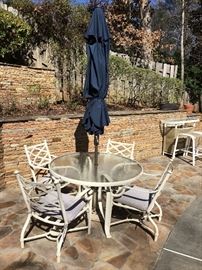 patio set with umbrella