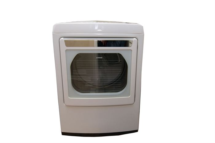LG Sensor Dry Dryer: LG model 305KWVX4K855 Sensor Dry dryer with HydroShield technology. It features a digital display with ten dryer settings, two steam cycle settings, and four temperature settings. Worked upon testing. See also 17CIN154-057.