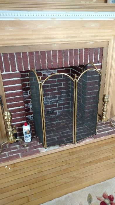 Fireplace grate & andirons