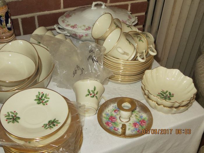 Lenox Christmas plates and cups/saucers