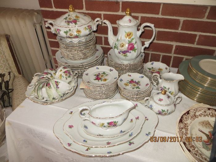 Service for twelve including Large platters, covered soups, Tea pot, dinner plates and much more