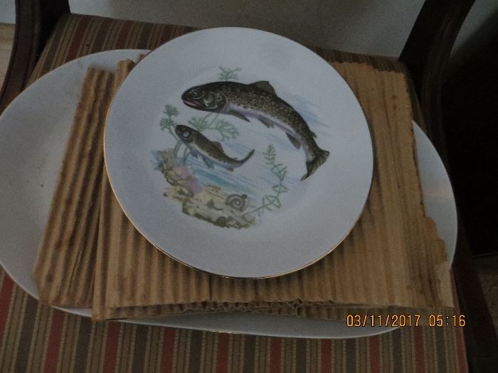 German Fish set plates and platter